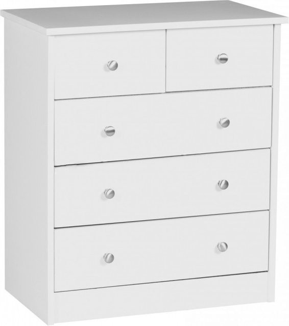 WOHNLING Kommode Weiß mit 5 Schubladen, Sideboard Anrichte, B/H/T: 60 x 70 x 35 cm - Bild 1