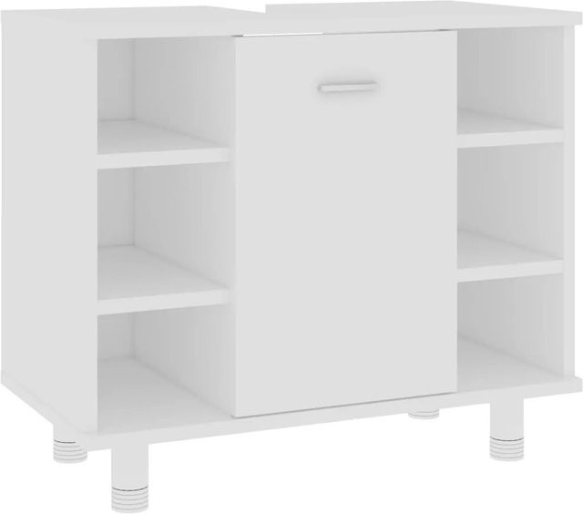 vidaXL Badezimmerschrank Weiß aus Holzwerkstoff B: 60 cm, T: 32 cm, H: 53,5 cm - Bild 1