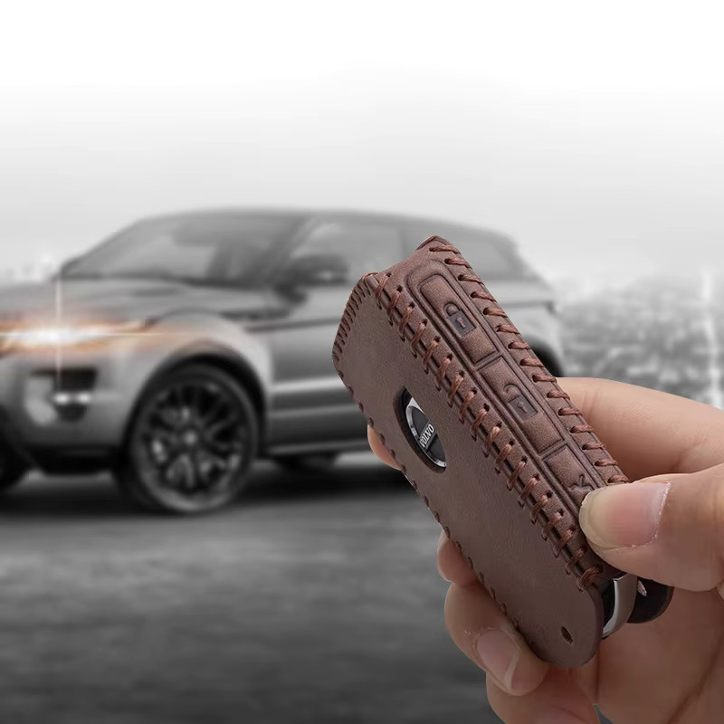 Leder Schlüsselhülle für Volvo Smart Remote Key Case in Braun für XC60 XC40 XC90 S90 V60 S60 V90 C40 Polestar 1 Polestar 2 - Bild 4