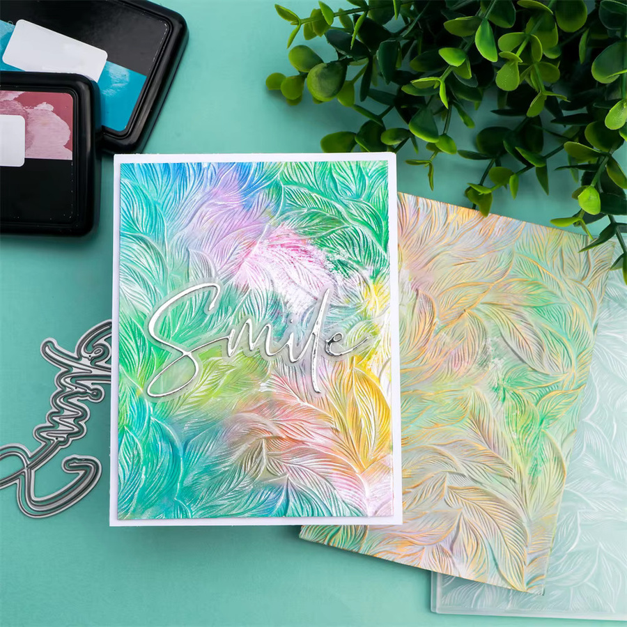 3D-Prägeordner mit Kaktus, Sonnenblume und grünen Pflanzen für DIY-Scrapbook-Papier und Karten in Grün und Multicolour - Bild 2