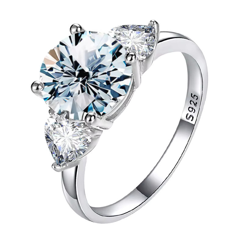 DWJ Mode Ring, 925 Silber, Zirkonia, Doppel Herz, Damen - Bild 2