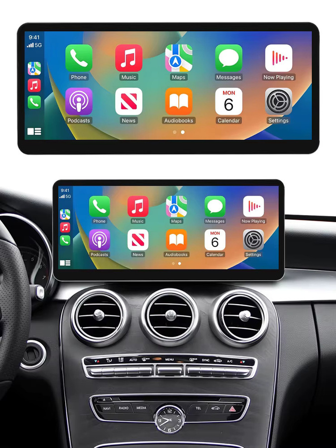 Road Top 12,3 Zoll Multimedia-Display mit kabellosem CarPlay für Mercedes-Benz GLC A C V Klasse W205 W176 W447 CLA GLA G Klasse W463 NTG5.0 in Schwarz - Bild 6