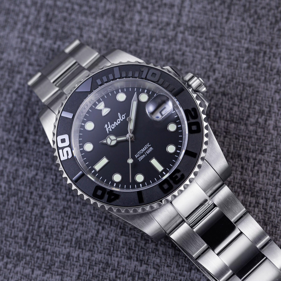 Horolo Armbanduhr Edelstahl, Automatik, Schwarz, Herren - Bild 2