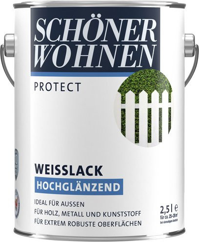 Schöner Wohnen Weißlack hochglänzend in Weiß für Holz, lösungsmittelbasiert und wetterfest - Bild 1
