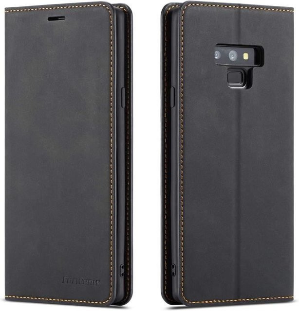 Tenphone Premium Hülle mit Magnetschutz für Samsung Galaxy Note 9 aus schwarzem Leder - Bild 1
