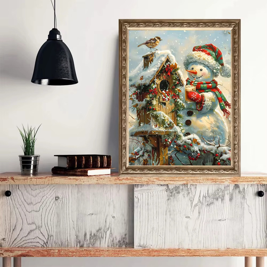 Evershine Diamant-Gemälde Weihnachten Schneemann Landschaft Mosaik Wanddekoration Multicolour B/H: 30,0 x 20,0 cm - Bild 3