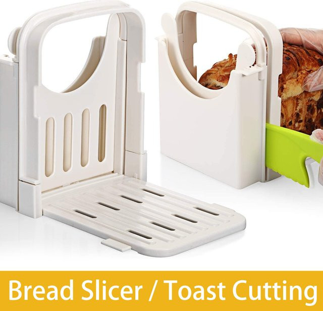 Willstar Faltbarer Brotschneider in Weiß, verstellbarer Toastschneider aus Kunststoff, Rechteckig, Breite: 17,5 cm, Tiefe: 14,0 cm - Bild 1