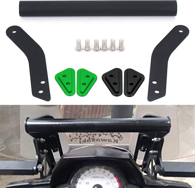 Handyhalter für Kawasaki Versys 650 und KLE 650 (2015-2023) mit wiederaufladbarer Navigation in Schwarz und Grün von CK CATTLE KING - Bild 1