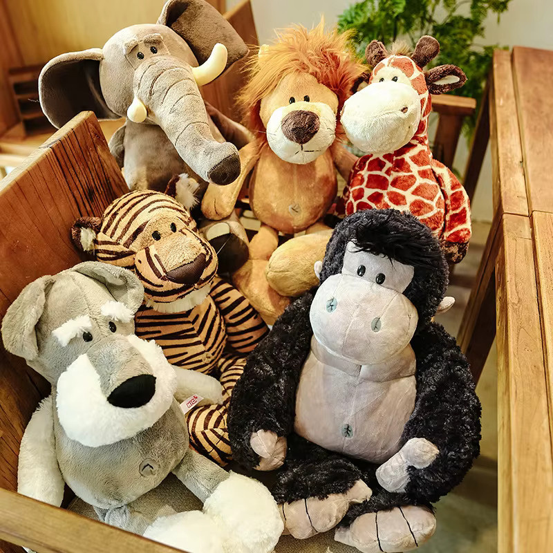 Aoger Waldtier-Stofftiere, Kaninchen, Löwen, Tiger, Affen, Kinderpuppen, Plüsch / Textil - Bild 3