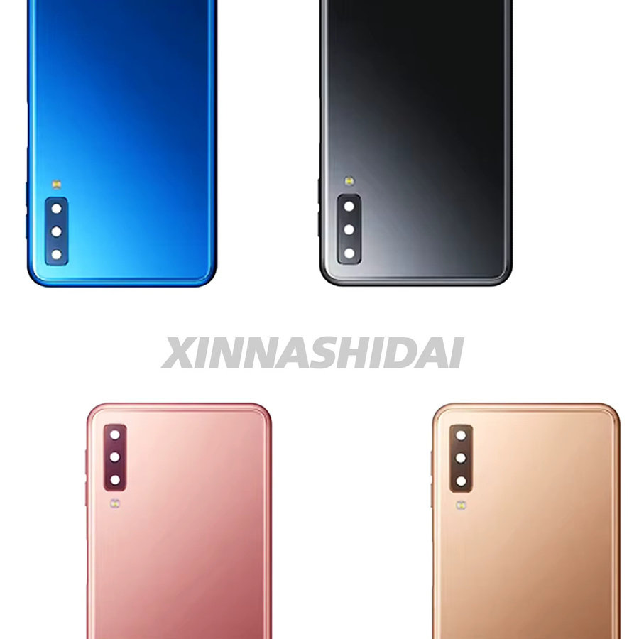 Samsung Galaxy A7 2018 A750 A750F A750FN Rückseite Gehäuse Glas Panel mit Kameraobjektiv in Pink und Multicolour - Bild 2