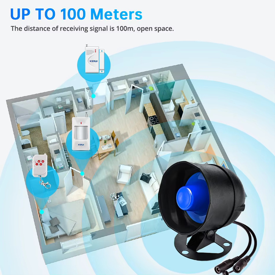 KERUI Einbrecher Sicherheitssystem mit 120db WIFI Lautsprecher Horn, Infrarot-Bewegungsmelder und Türsensor Alarm Kit - Bild 6