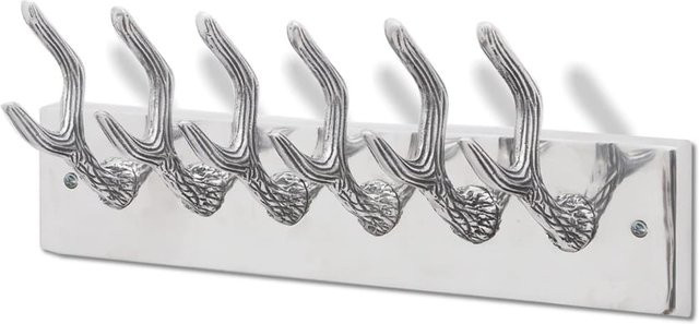 Yiwydaa Kleiderhakenleiste im Hirschgeweih-Stil aus Aluminium, Silber, Wandmontage - Bild 1