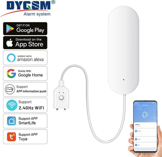 Tuya Smart WiFi Wasserstandsensor mit Leckage-Alarm und Flut-Detektor in Weiß für dein Smart Home via App - Bild 1
