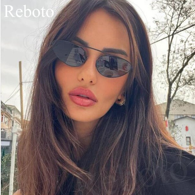 Reboto Sonnenbrille Cat Eye, Metall, schwarz, Damen - Bild 1