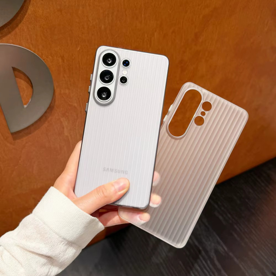 Stoßfeste Hartschalen-PC-Hülle für Samsung Galaxy S26, S25 Ultra, S24 Plus und S23 in Transparent/Grau mit mattiertem Design - Bild 2