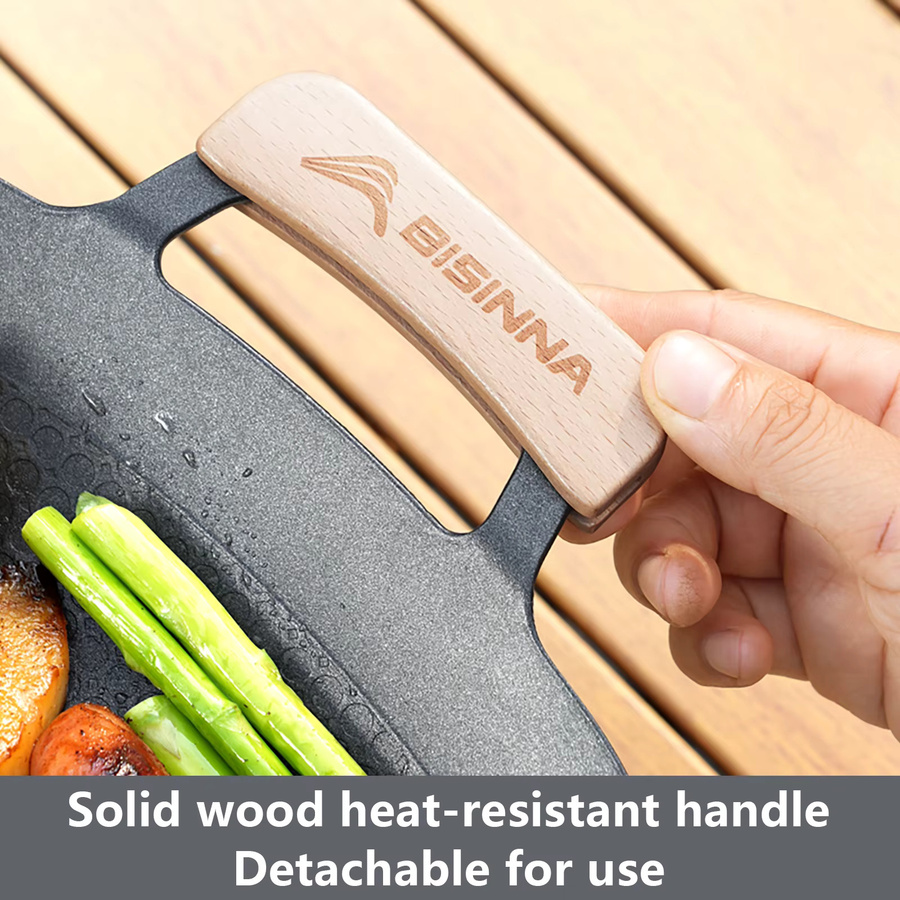BISINNA Grillpfanne aus Aluminiumlegierung mit Antihaftbeschichtung, Schwarz, Durchmesser: 32 cm - Bild 5