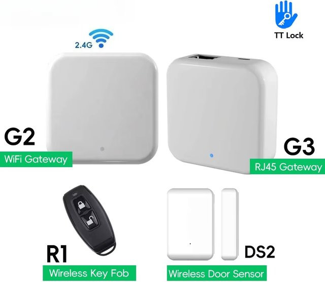 TTLOCK G2 Kabelloses WiFi-Gateway-Hub für Türschloss-Zugangskontrolle mit Bluetooth-Fernbedienung in Weiß - Bild 1
