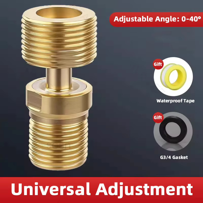 JIANGZILIU Duscharmatur-Adapter Wandmontage mit 360 Grad drehbarem Fußwinkel in Gold - Bild 4