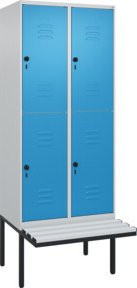 C+P Doppelstock-Spind Classic PLUS Sitzbank mit 2 Abteilen und Sicherheits-Drehriegel, B/T/H: 212 x 80 x 81,5 cm - Bild 1