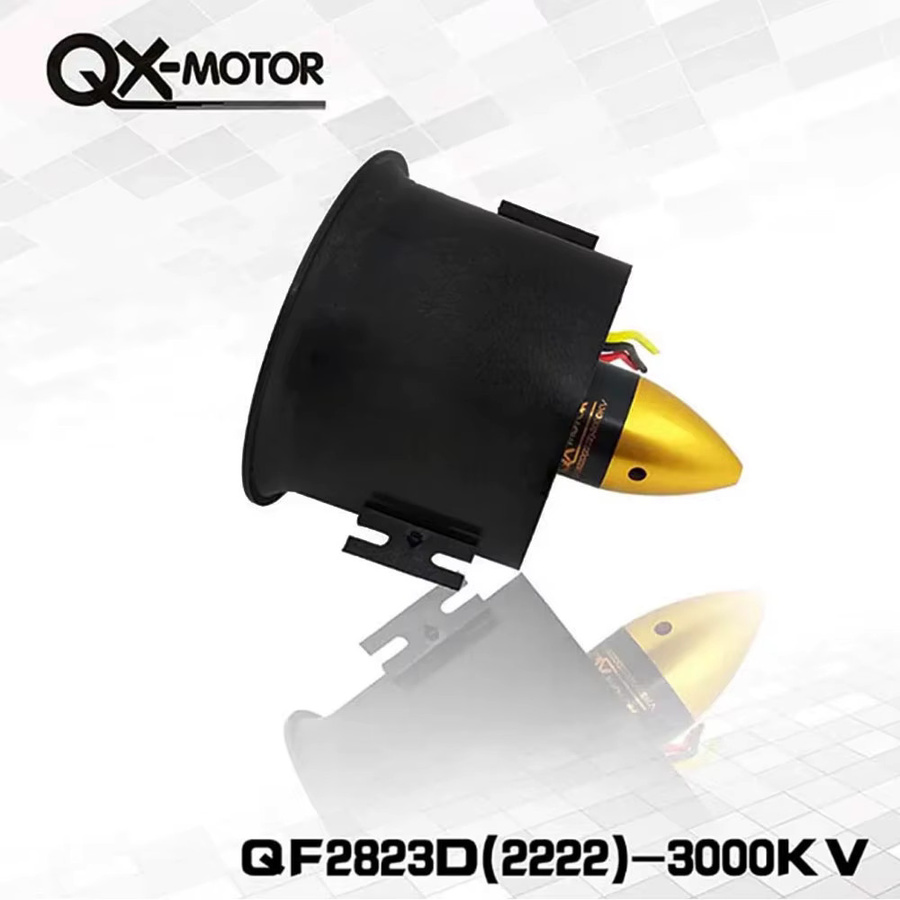 QX-MOTOR 70mm 6-Blatt EDF QF2822 3000KV Bürstenloser Motor für RC Jet Flugzeug, Schwarz - Bild 2