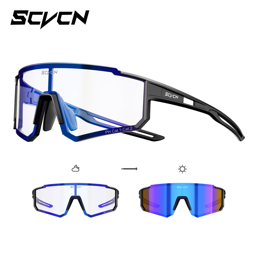 SCVCN Sonnenbrille, selbsttönend, Vollrand, Unisex, Kunststoff - Bild 1
