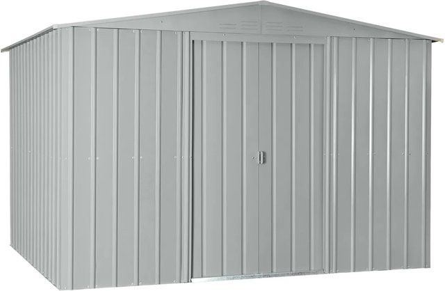 Globel Industries Metall-Gerätehaus mit Satteldach in Silber Metallic, B/T/H: 295 x 237 x 202 cm - Bild 1