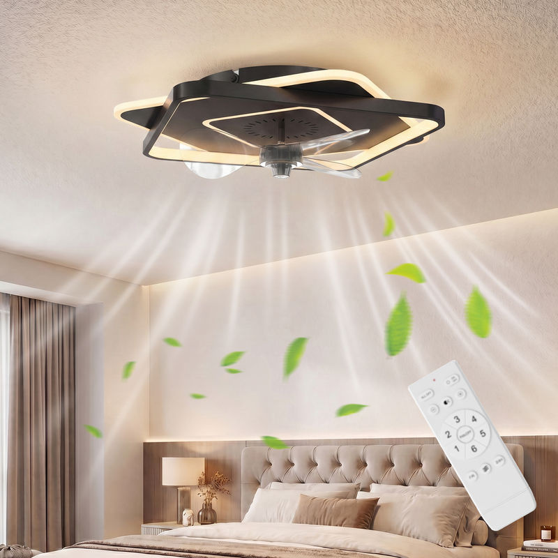 HOMCOM LED Deckenleuchte mit Ventilator in Schwarz, 53 cm Durchmesser, mit Fernbedienung, Timer und 3 Farbtemperaturen - Bild 2