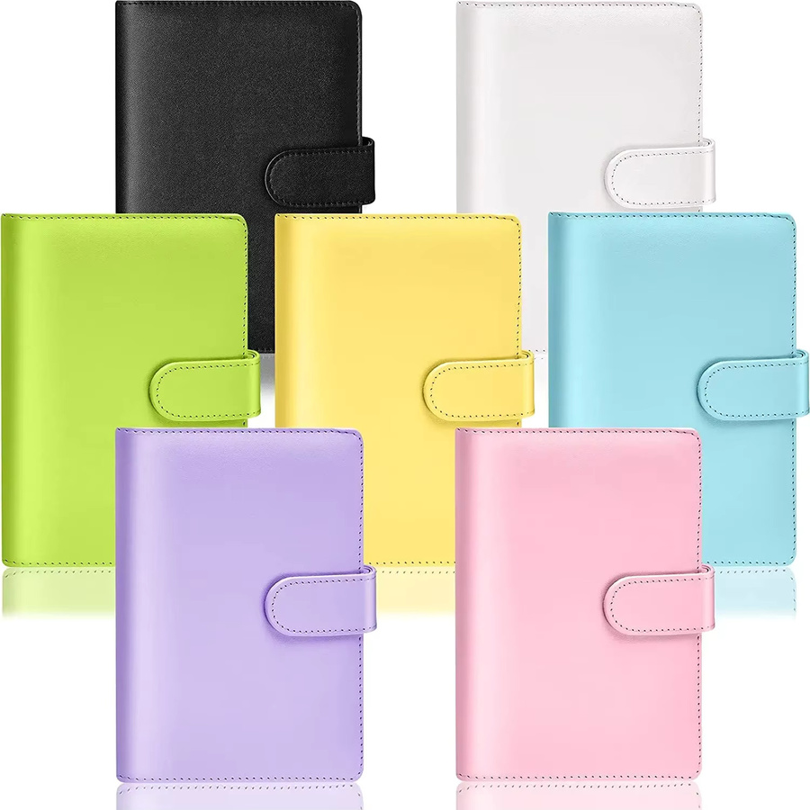 lidafish A6PU Bargeldaufbewahrungsbuch in Lila mit 8 Reißverschlusstaschen, 12 Planblättern und 3 Etikettenaufklebern - Bild 4