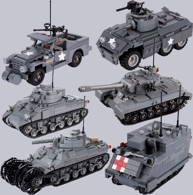 BRICKPANDA WW2 US Minesweeper Tank M8 Gepanzertes Fahrzeug, Bausteine - Bild 1