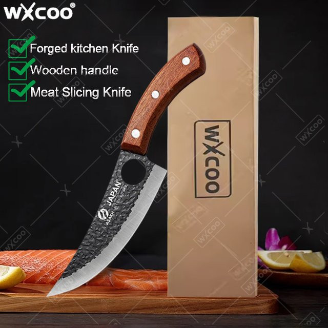 WXCOO Handgeschmiedetes Ausbeinmesser mit Holzgriff für Fleisch und Gemüse - Bild 1