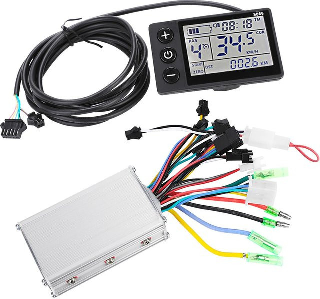CosyHome Wasserdichtes LCD-Display Panel und Controller Kit für Elektrofahrrad und Roller, 24V/36V, 250W/350W, Schwarz - Bild 1