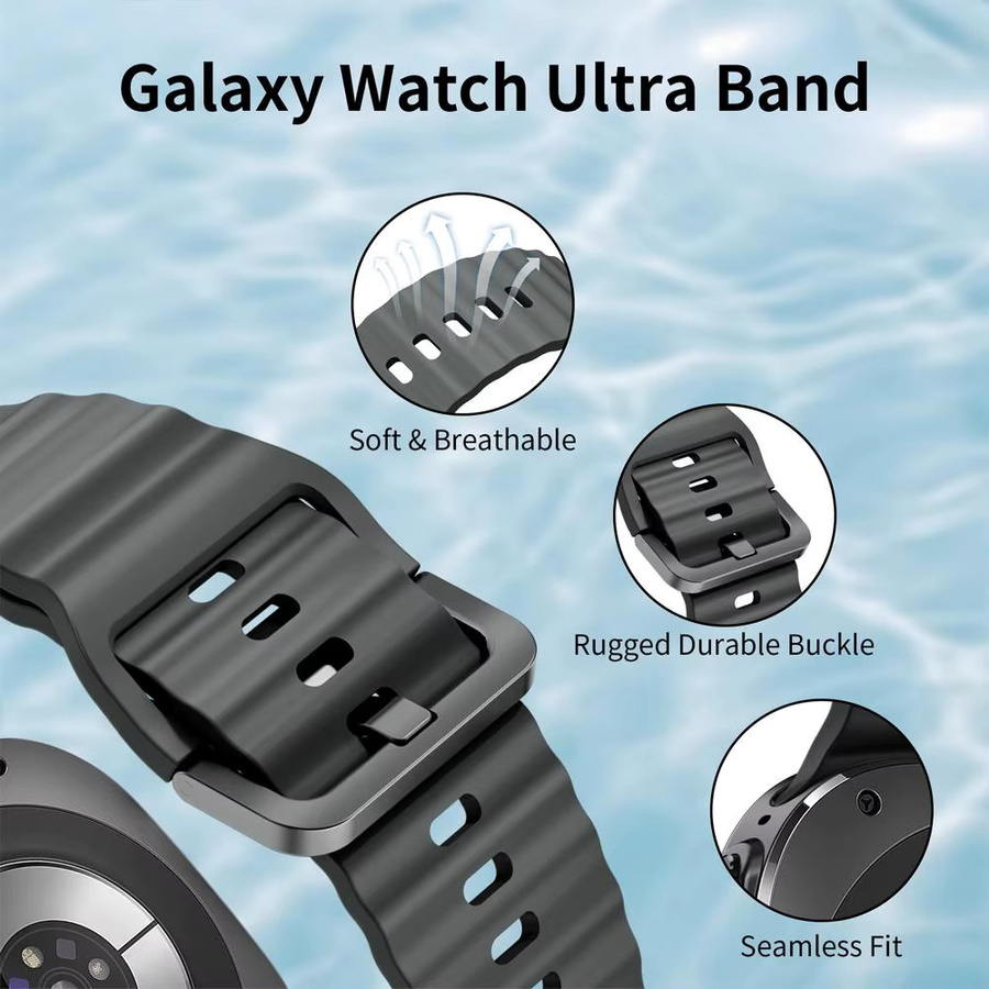 Samsung Uhrenarmband Silikon, Schwarz, Unisex - Bild 6