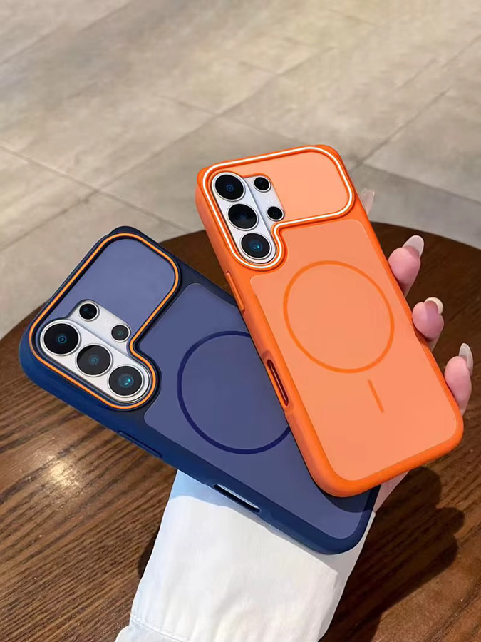 Matte kabellose Ladehülle für Samsung Galaxy S23, S24, S25 Plus und S26 Ultra in Blau - Bild 4