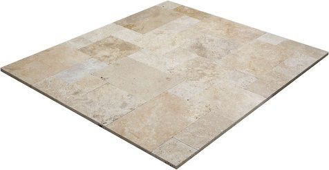 WOHNRAUSCH Terrassenplatten Tosca Classic in Travertin-Optik, Römischer Verband, beige/gelb/braun/grau, 0,74 m² - Bild 1