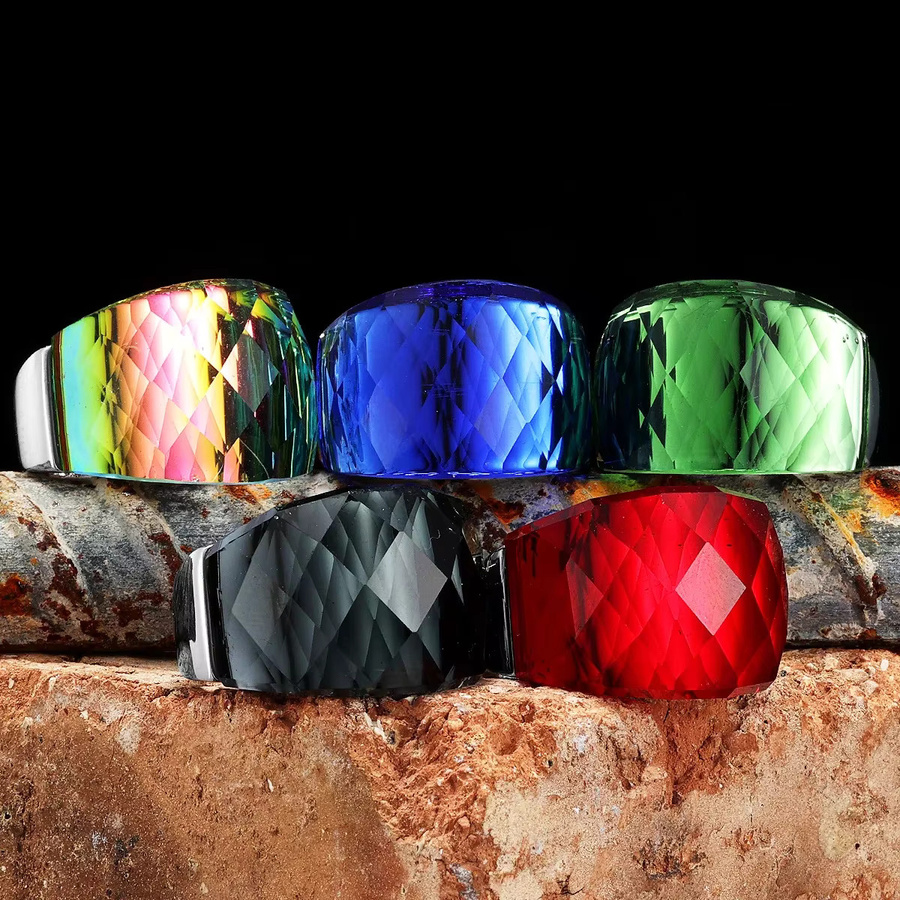 Metal Town Ring, Edelstahl, Kristall, Bunt, Unisex - Bild 4