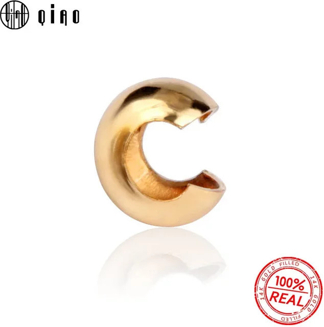 QIAO Crimp-Endkappen 14K Gold Filled, Verschlüsse, Gold - Bild 1