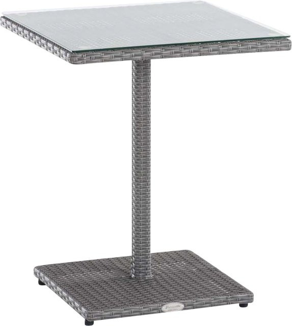 TPFGarden Gartentisch Parlo aus Polyrattan und Glas in Grau - Bild 1