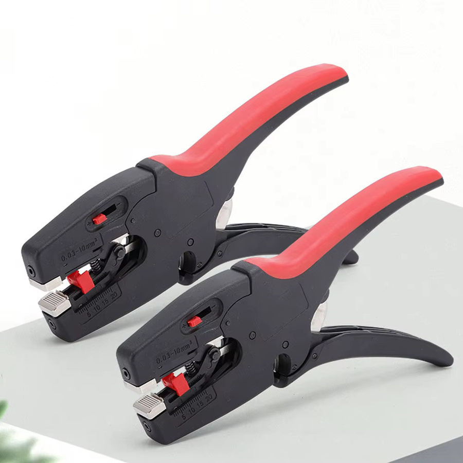 Automatischer Abisolierer und -schneider von WOZOBUY in Rot, 2-in-1 Elektro-Reparaturwerkzeug für 0,03–10 mm2/32–7 AWG - Bild 3