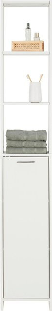 Mömax Hochschrank One in Weiß, modernes Badmöbel aus MDF mit mattem Finish, Höhe: 195 cm, Breite: 33 cm, Tiefe: 21 cm - Bild 1