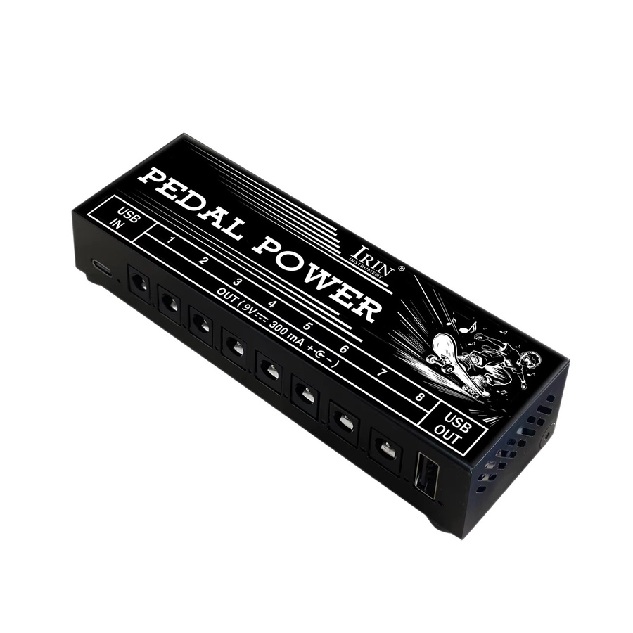 IRIN PW-3 Gitarrenpedal-Netzteil in Schwarz mit 8 isolierten 9V-Ausgängen für E-Gitarren- und Bass-Effektpedale - Bild 3
