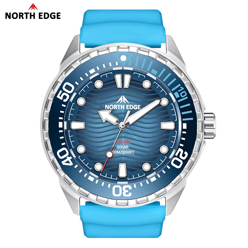 NORTH EDGE Taucheruhr, Solar, Edelstahl, Blau, Herren - Bild 1