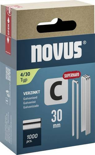 Novus Tools Schmalrückenklammern Typ 4, silber, 1000 Stück, L x B: 30 x 6,1 mm - Bild 1