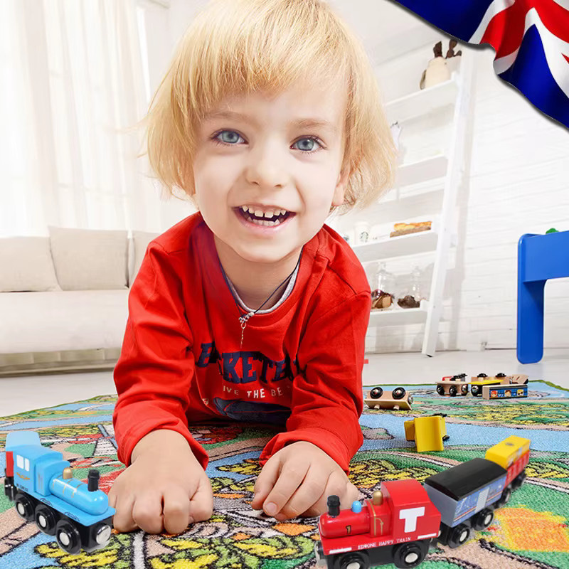 YunDuo BaBy Magnetische Holz-Eisenbahn Lokomotive als Spielzeug-Zubehör in Mehrfarbig - Bild 2