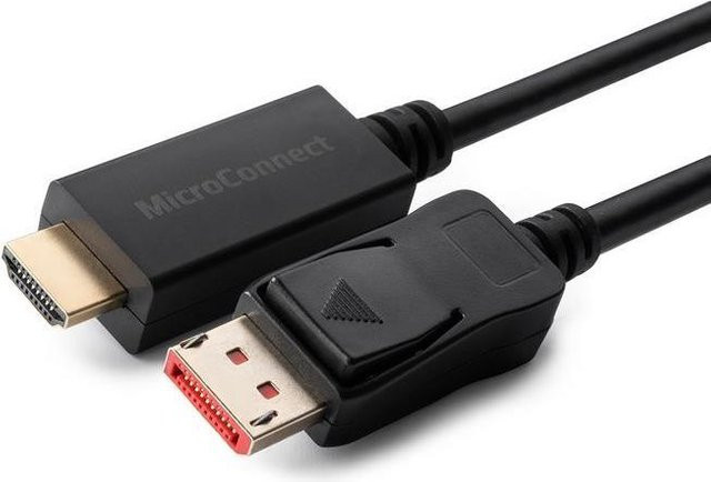 MicroConnect Adapterkabel DisplayPort männlich zu HDMI männlich in Schwarz mit 4K 60 Hz Unterstützung, Länge: 2 m - Bild 1