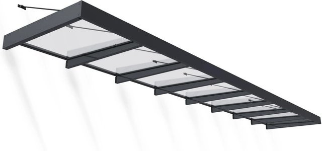 Canopia Vordach Sophia XL Schwarz-Transparent B: 7,5 m, T: 1,4 m - Bild 1