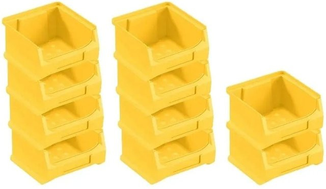PROREGAL SparSet 10x Sichtlagerboxen Gelb, B/T/H: 6 x 10 x 10 cm, 0,4 Liter - Bild 1