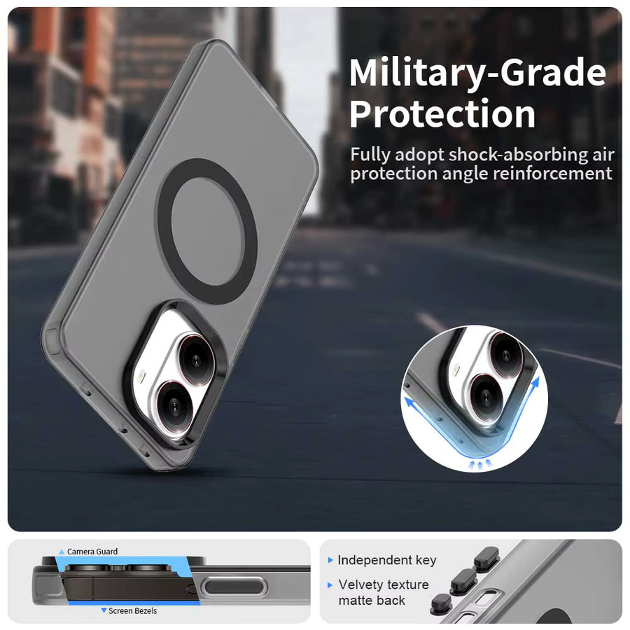 Magnetische kabellose Schutzhülle für Xiaomi Mi Poco X5 X6 X7 Pro M6 F6 Pro C75 C61 C65 in Transparent und Schwarz - Bild 2