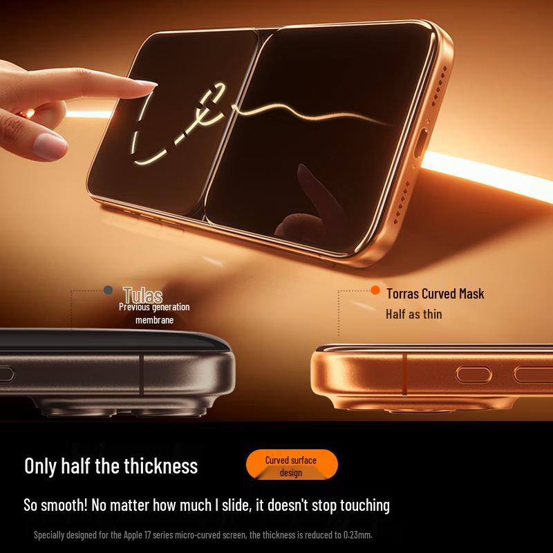 TORRAS 3D Heißgebogenes gehärtetes Glas Displayschutz für iPhone 16 Pro Max in Transparent - Bild 3