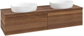 V&B Waschtischunterschrank Antao mit Beleuchtung ohne Frontstruktur, Farbe Warm Walnut, B/T: 160 x 50 cm - Bild 1