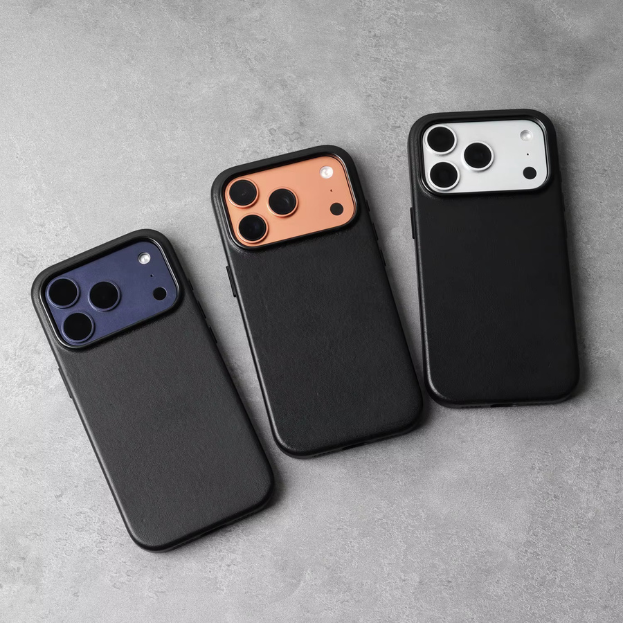 YMW Echtleder-Etui aus italienischem Mastrotto Rindsleder für iPhone 17 Pro und iPhone 17 Pro Max, Farbe: Schwarz, Magnetische Handyhülle - Bild 3